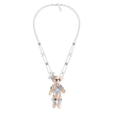 Paradise / Pearl Bowknot Bear Pendant Necklace