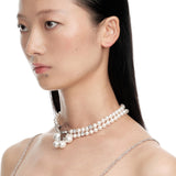 Paradise / Pearl Limbs Bear Double Layer Necklace