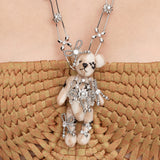 Paradise / Pearl Bowknot Bear Pendant Necklace