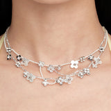 Paradise / Cross Flower Nacre Layers Necklace