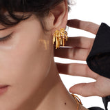 Ripple / Butterfly Short Tassel Earrings