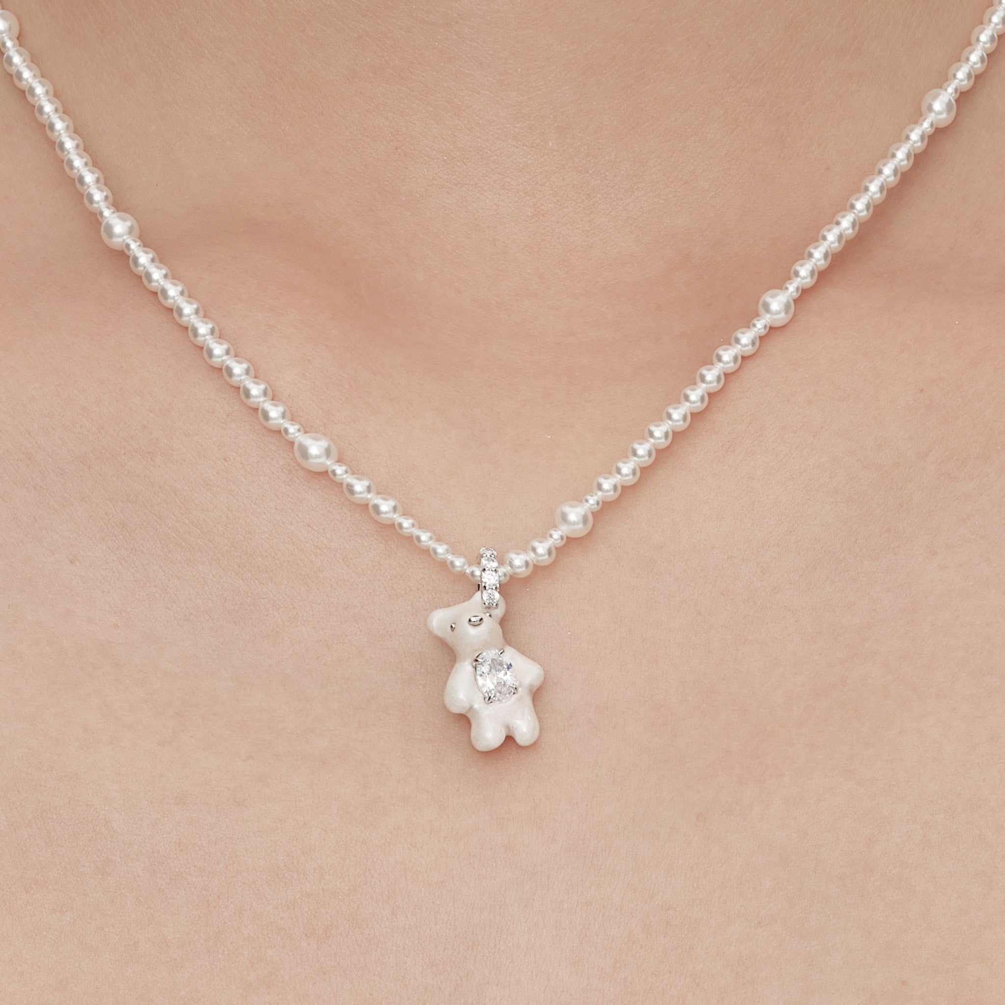 Paradise / Mini Bear Pearl Gradient Color Necklace – YVMIN