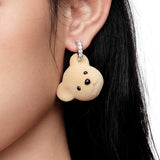 Paradise / Flocked Bear Head Gemstone Earring