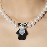 Paradise / Plush Panda Pearl Chain Necklace
