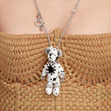 Paradise / Black Zircon Bear Pendant Necklace