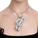 Paradise / Metal Lace Fabric Bear Pendant Necklace