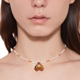Tasty / Heart Shape Shell Pendant Pearl Necklace