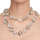 Ripple / Large Square Flower Bud Long Necklace