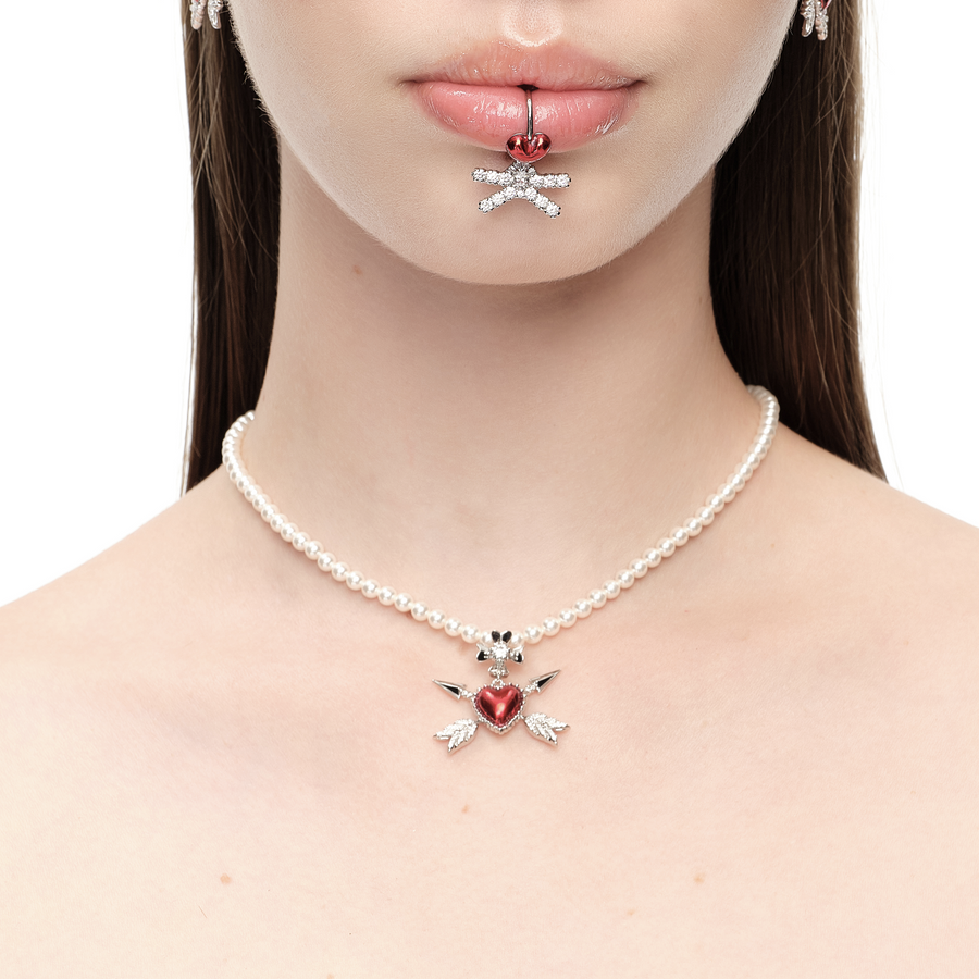YVMIN X SHUSHUTONG / Double Arrow Heart Necklace