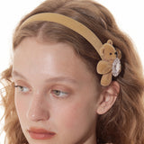 Paradise / Flocked Bear Gemstone Flower Hair Band