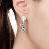 Paradise / Gemstone Patch up Mini Bear Flower Earring