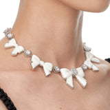 YVMIN X SHUSHUTONG / Ceramic Bowknot Gemstone Necklace