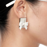YVMIN X SHUSHUTONG / Natural Stone Square Bowknot Earring