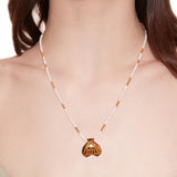 Tasty / Heart Shape Shell Pendant Pearl Necklace