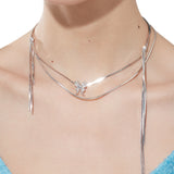 Ripple / Butterfly Long Tassel Clavicle Chain