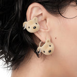 Paradise / Flocked Bear Head Earring