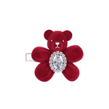 Paradise / Flocked Bear Gemstone Flower Hair Clip