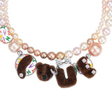 Paradise / LOVE Bear Pearl Double Layer Necklace