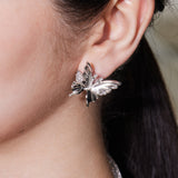 Ripple / Shell Butterfly Gemstone Earrings