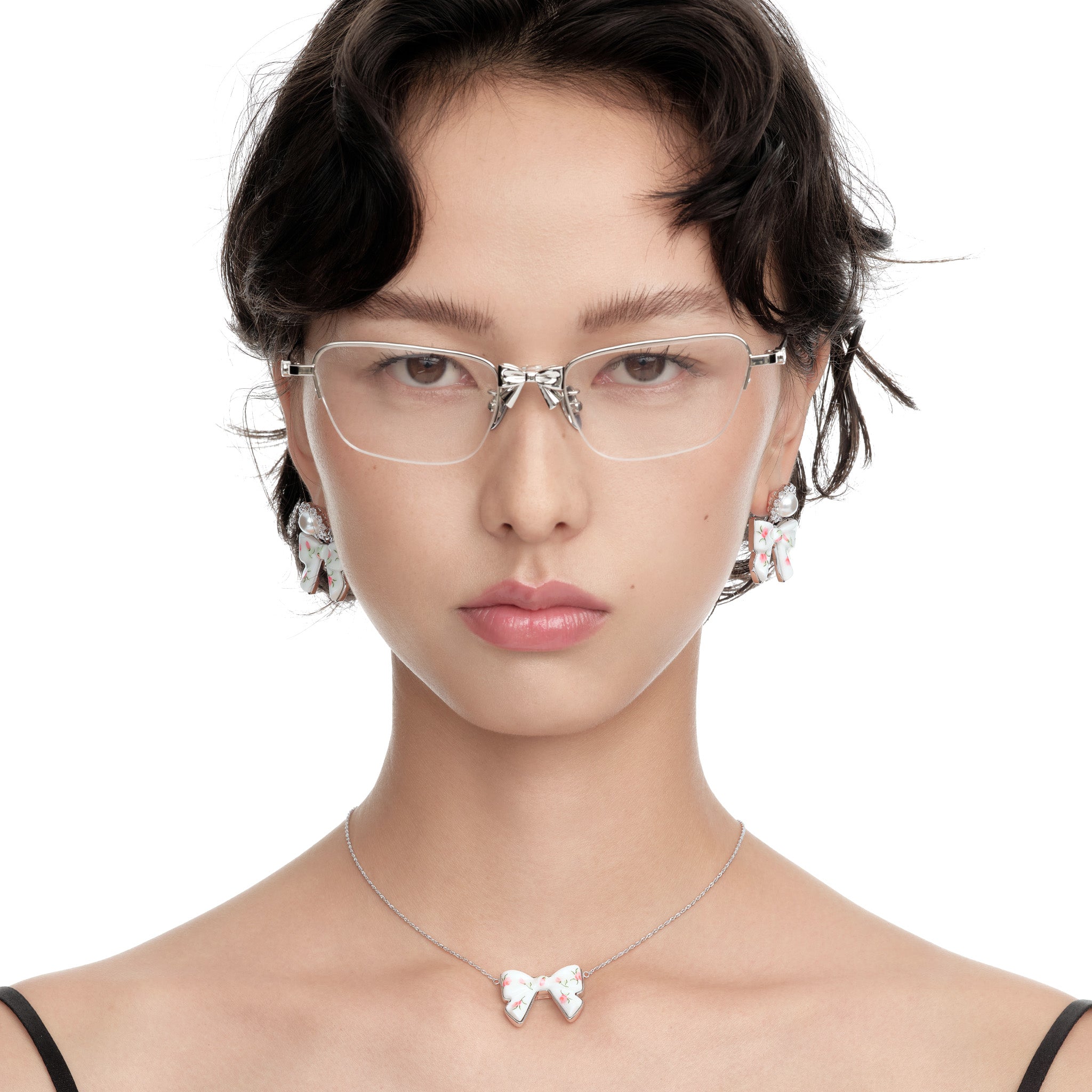 YVMIN X SHUSHUTONG / Gemstone Bow Metal Glasses