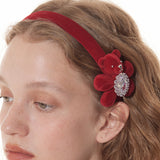 Paradise / Flocked Bear Gemstone Flower Hair Band