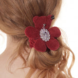 Paradise / Plush Bear Flower Gem Hair Tie