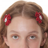 Paradise / Flocked Bear Gemstone Flower Hair Clip