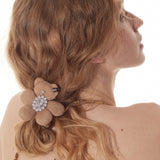 Paradise / Plush Bear Flower Gem Hair Tie