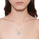 Tasty / Heart Shape Metal Pendant Pearl Necklace