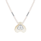 Tasty / Heart Shape Shell Pendant Pearl Necklace