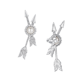 YVMIN X SHUSHUTONG / Double Arrow Pave Pearl Earring