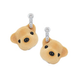 Paradise / Flocked Bear Head Gemstone Earring