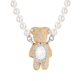 Paradise / Wooden Bear Pearl Necklace