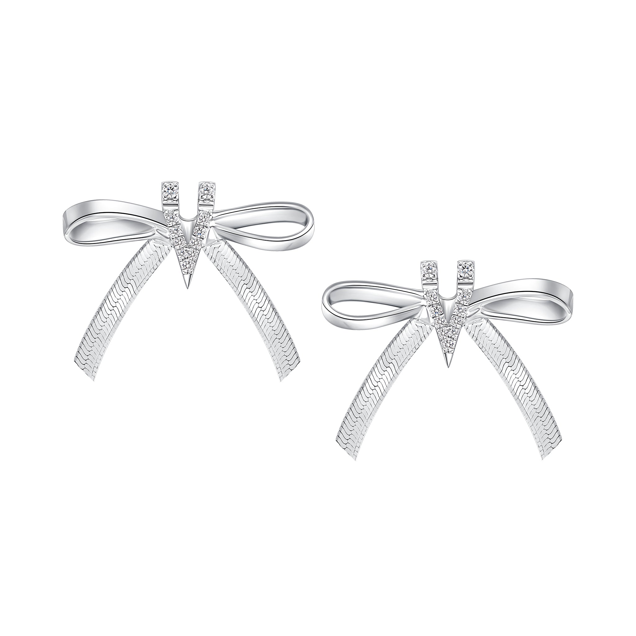Ripple / V Ribbon Bowknot Soft Earring – YVMIN Ripple / V Ribbon Bowknot Soft Earring – YVMIN