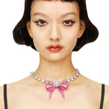 YVMIN X SHUSHUTONG / Gemstone Chain Braided Bow Necklace