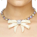 YVMIN X SHUSHUTONG / Gemstone Chain Braided Bow Necklace