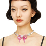 YVMIN X SHUSHUTONG / Gemstone Chain Braided Bow Necklace