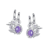 Ripple / Liquefied mauve jade Earrings