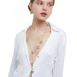 Ripple / Liquefied Butterfly Multifunctional Long Necklace