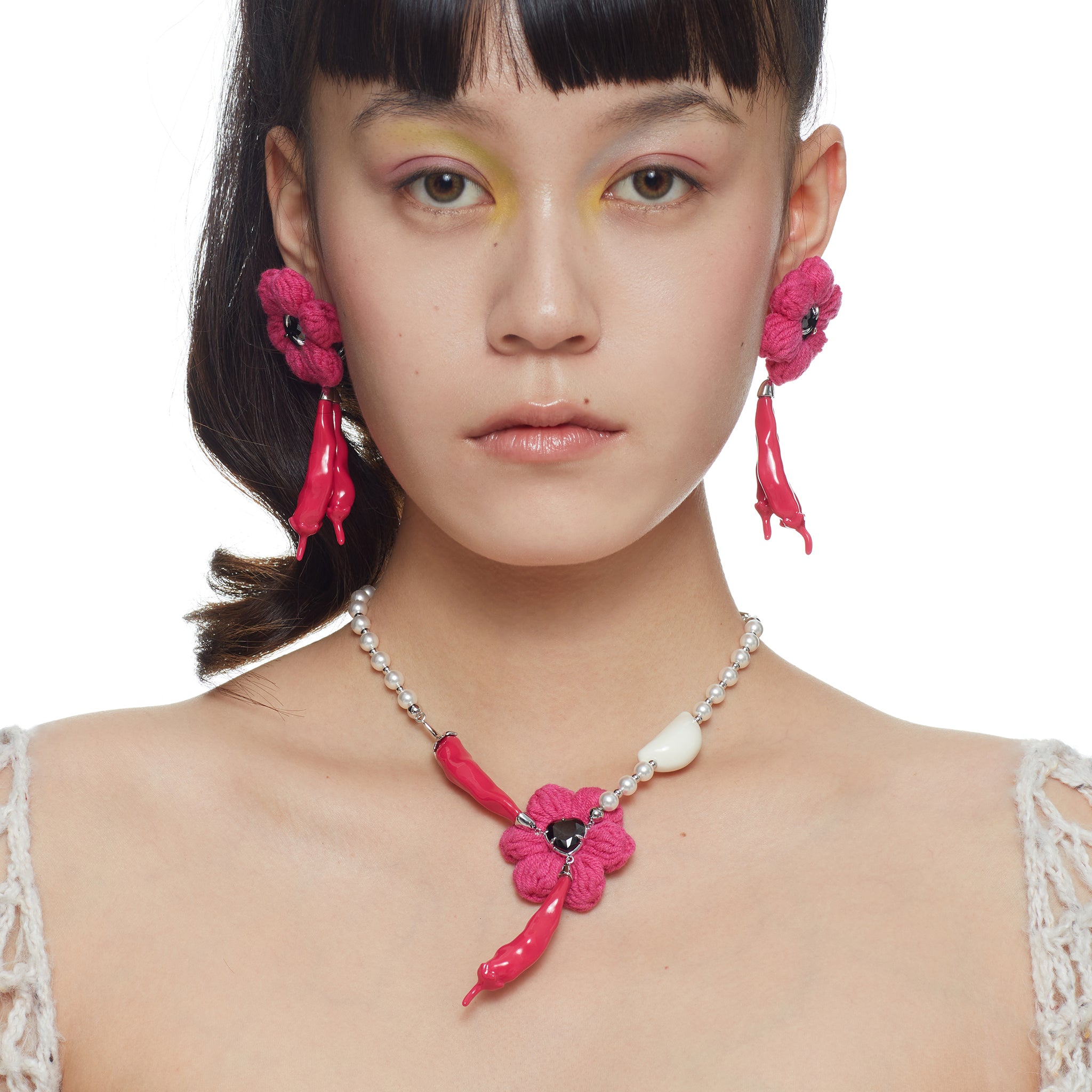 YVMINネックレス Heart Shell Pearl Tassel Bear
