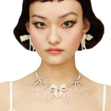 YVMIN X SHUSHUTONG / Tassels Chain Braided Bow Necklace