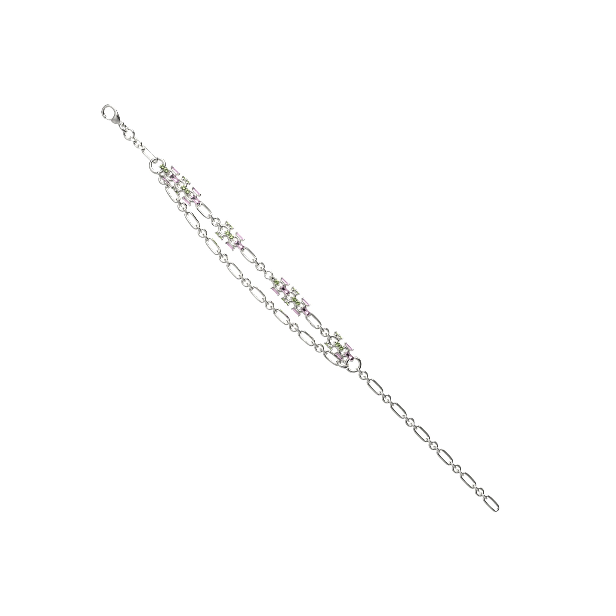 Romantic Pink Zircon Stone Link Diamond Bracelet For Women With Simulated  Pearl Elegant Hand Accessory For Women And Girls From Tristanary, $7.89