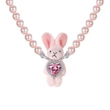 Paradise / Pearl Chain Rabbit Necklace