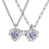 Ripple / Heart-shaped double gem stitching Necklace