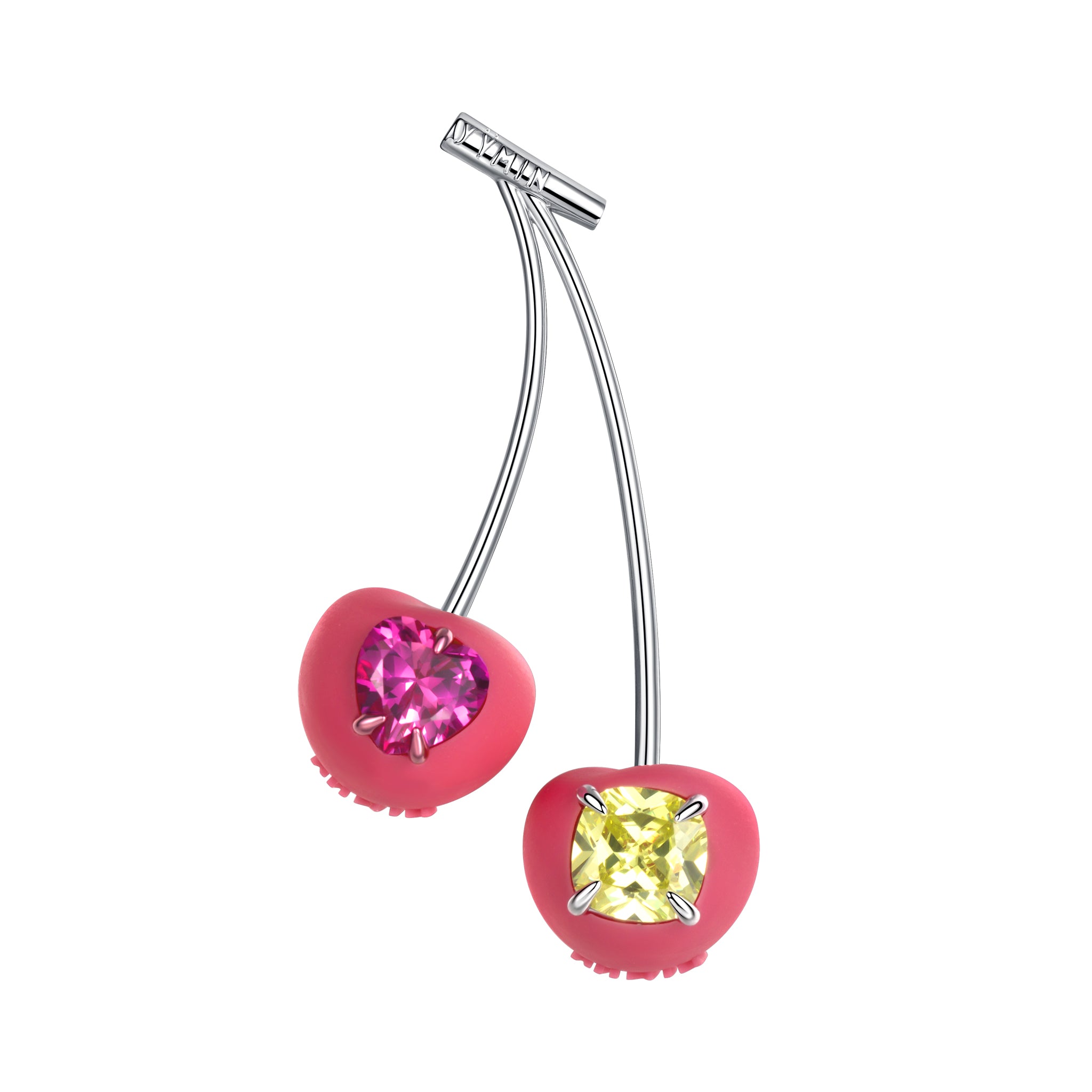 ElectricGirl / Colorful Gemstone Double Cherries Earring