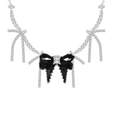 YVMIN X SHUSHUTONG / Tassels Chain Braided Bow Necklace