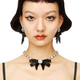 YVMIN X SHUSHUTONG / Gemstone Chain Braided Bow Necklace