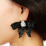 YVMIN X SHUSHUTONG / Square Gemstone Braided Bow Earring