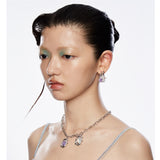 Ripple / Liquefied mauve jade Earrings