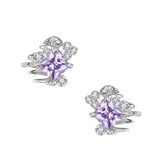 Ripple / Rhombic zircon earrings